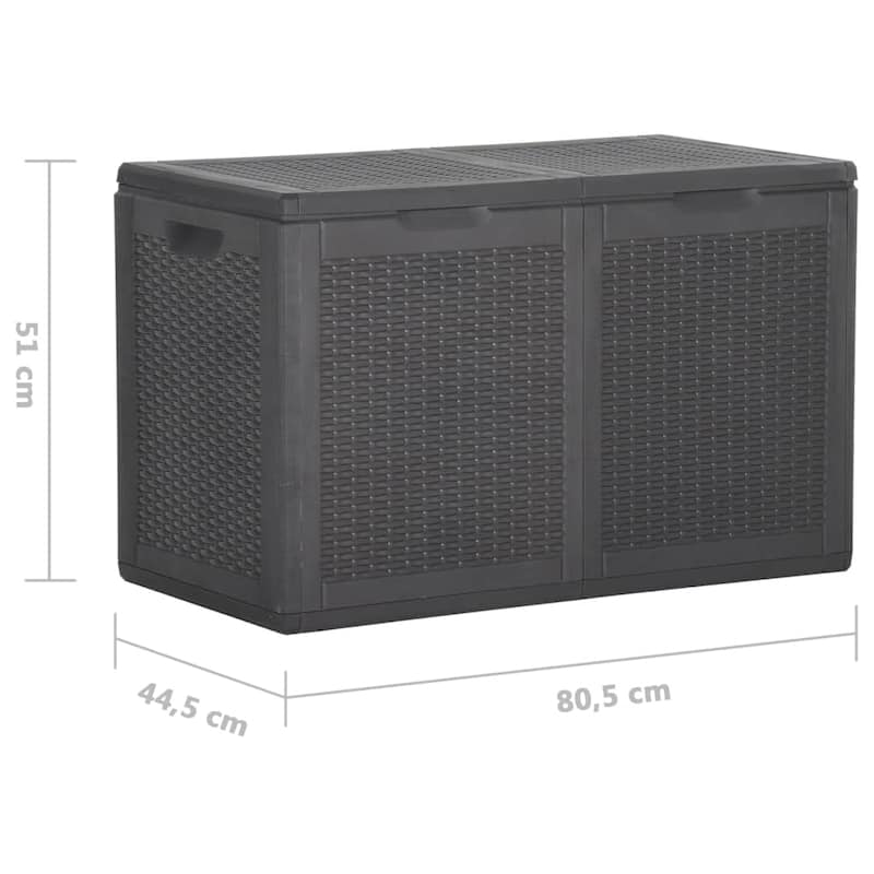 vidaXL Tool Box UV Resistant Outdoor Cushion Storage Box Tool Chest PP Rattan