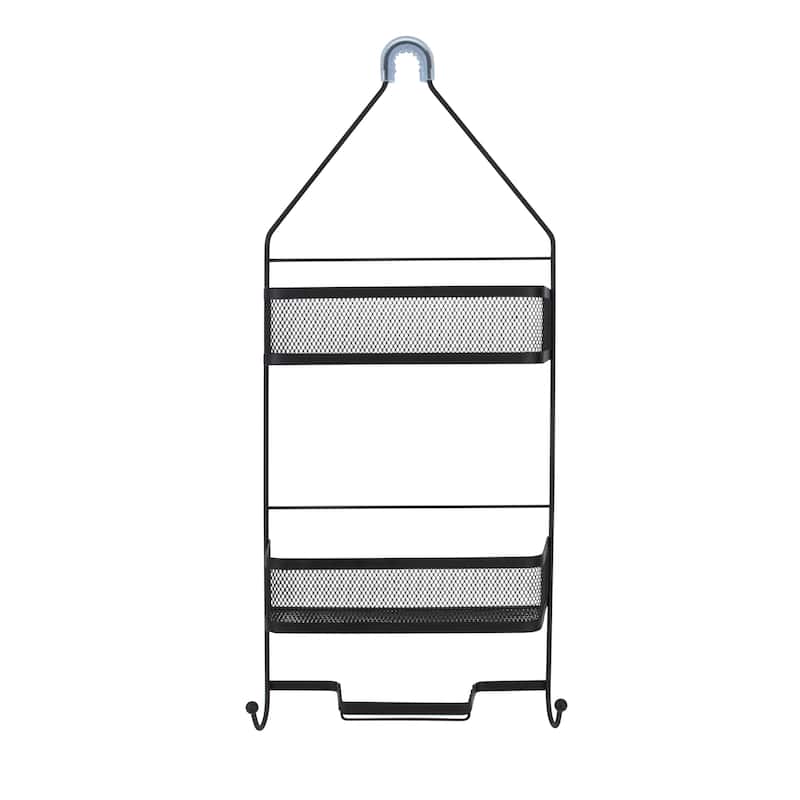 Bath Bliss Mesh Collection Deluxe Shower Caddy in Matte Black - 10.5"x 4.6"x 25.5"