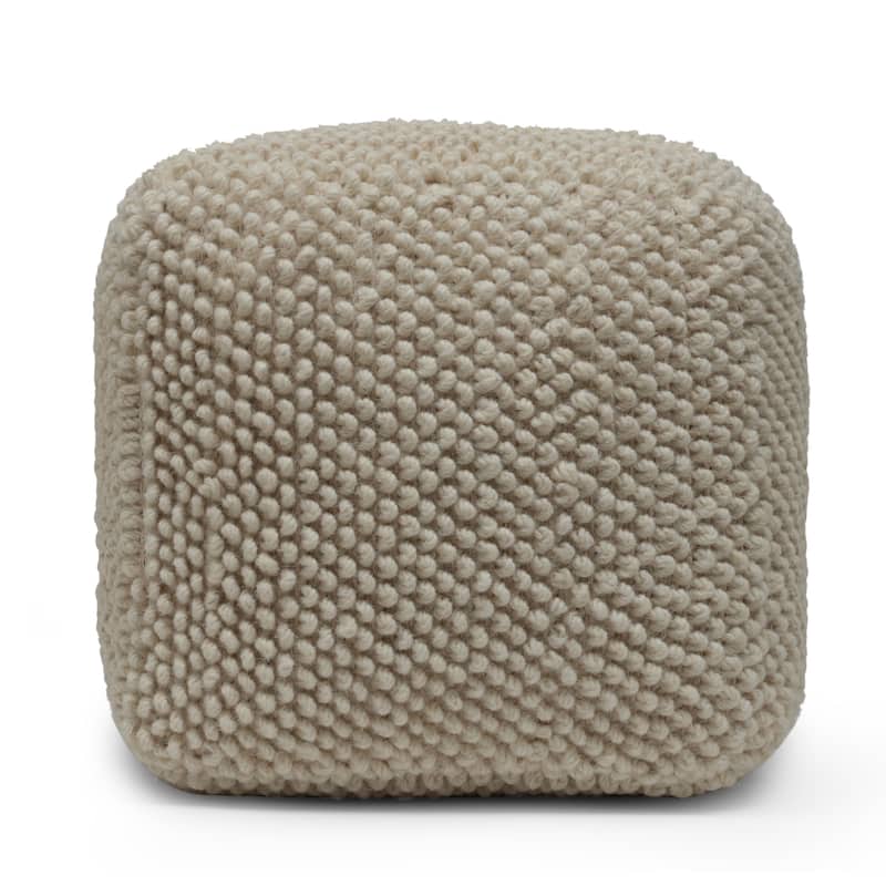 Stekar Boho Handcrafted Tufted Fabric Cube Pouf by Christopher Knight Home