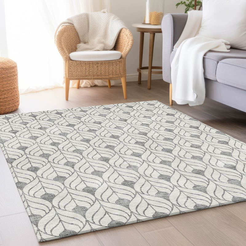 Premium Washable Super Soft Modern Teardrop Mayfield Rug - Gray - 10' x 14'