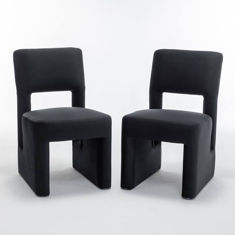 SEYNAR Modern Velvet Upholstered Armless Dining Chair Set of 2
