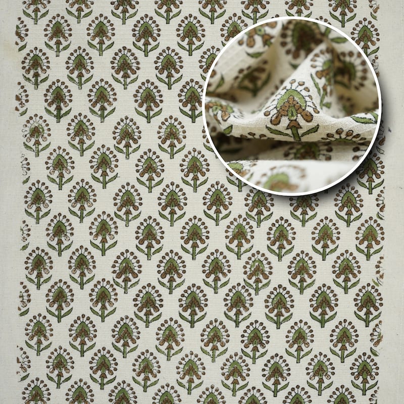 Fabdivine Handmade Floral Block Print Kitchen or Bath Room Hand Towels Home or Office Accent