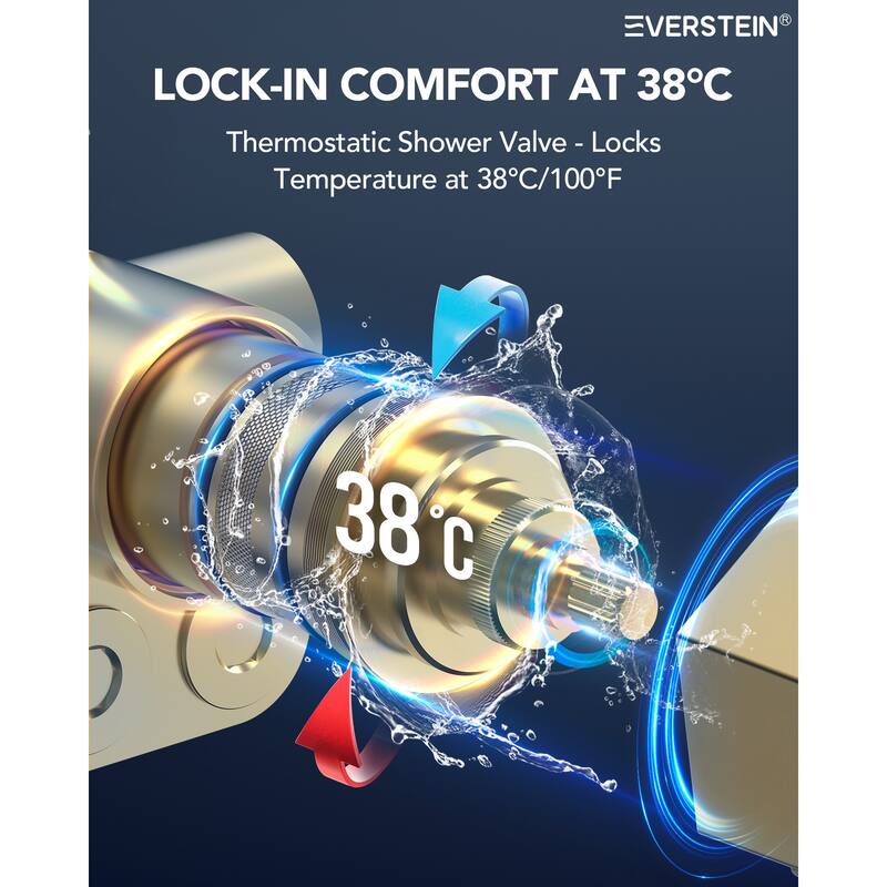 Shower Faucet System 16" Ceiling Mount Shower Head 3 Spray Modes Body Jets Handheld Spray with Slide Bar LED Music