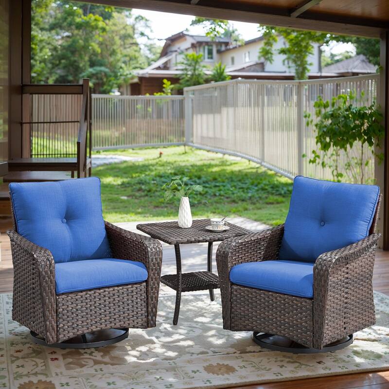 3 Piece Glider Chairs Table for Backyard