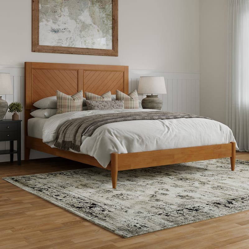 Berkshire Solid Wood Low Profile Platform Bed - Light Toffee - Queen