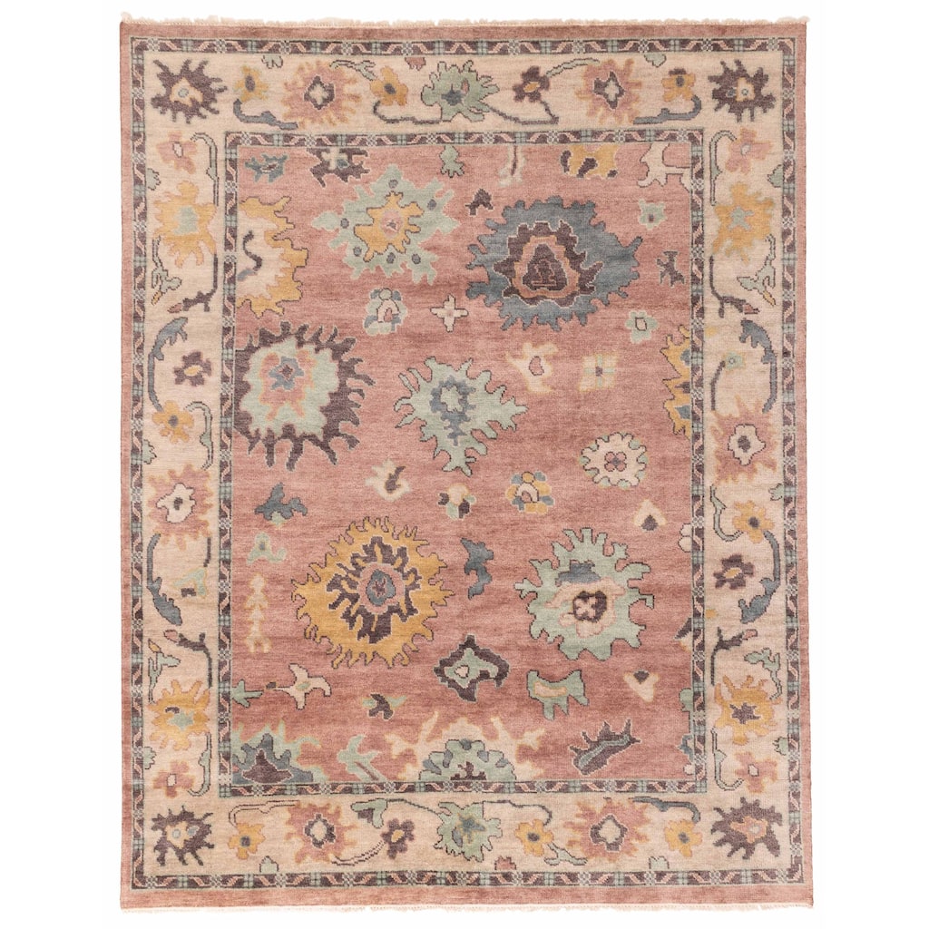 ECARPETGALLERY Hand-knotted Modern Oushak Dark Violet Wool Rug - 7'9 x 9'11