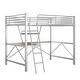 preview thumbnail 8 of 9, Full Size Loft Bed with Desk and Shelf, Sturdy Metal Frame, Silver