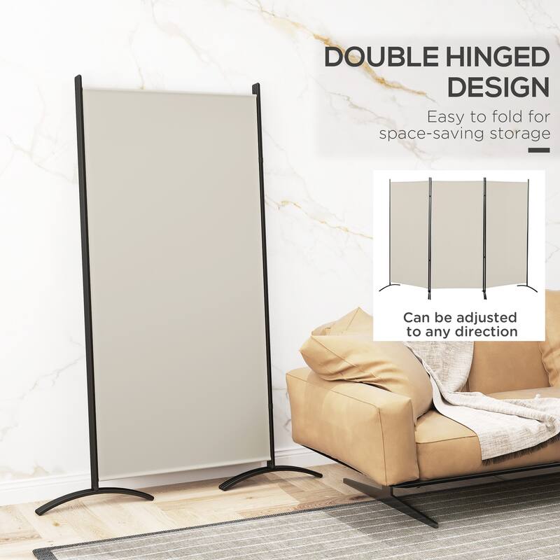 HOMCOM 3 Panel Room Divider Screen, 6 Ft Tall Folding Privacy Screen, Freestanding Partition Wall Divider
