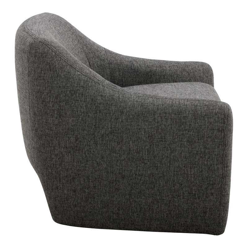 NADAAL STUDIOS Saylor Accent Chair, Textured Woven Fabric Upholstery with Solid Wood Frame, Shadowed Grey