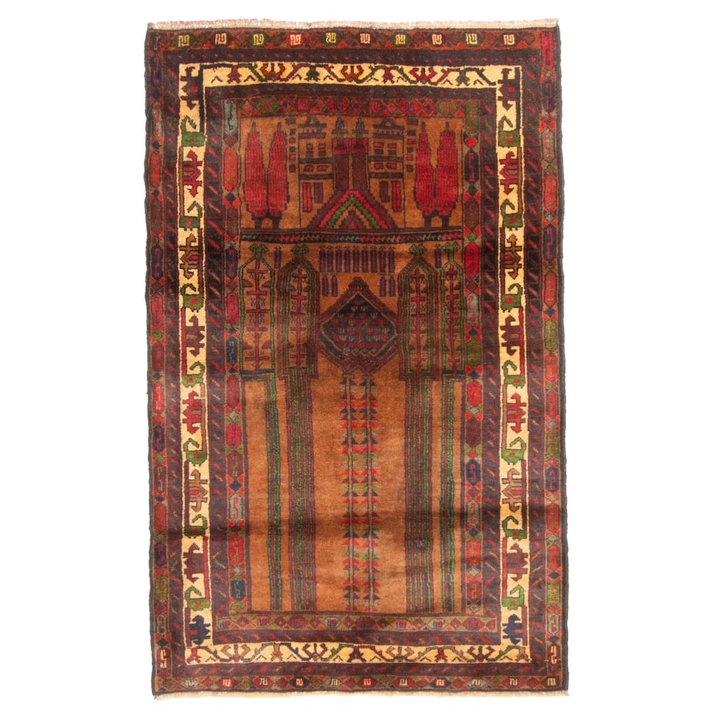 ECARPETGALLERY Hand-knotted Teimani Brown Wool Rug - 2'6 x 4'11