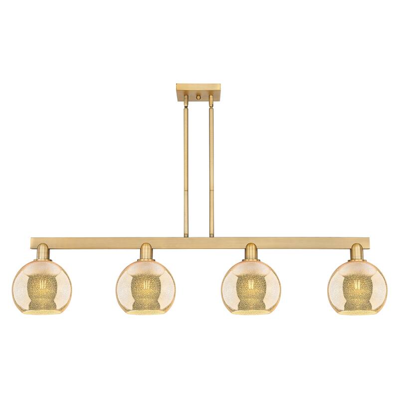 Innovations Lighting Endless Possibilities Arcadia - Athens - 4 Light 51" Stem Hung Island Light - Mercury/Brushed Brass
