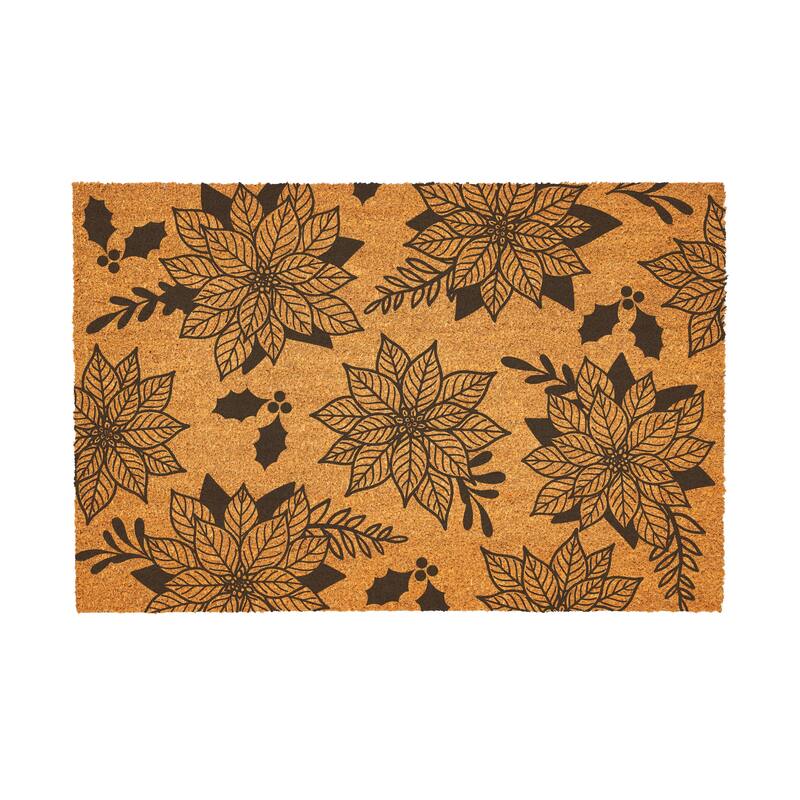 Holiday Coir Door Mat Flower & Stripes Coir Door Mat - 36" x 24"