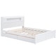 preview thumbnail 10 of 24, Queen Size Wood Storage Platform Kids Bed Frame with LED Headboard, Twin Size Trundle, and 2-Drawers, Easy to Assemble, White