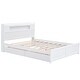 preview thumbnail 10 of 11, Vintage Style Queen Size Platform Bed with Twin Size Trundle,Storage Headboard with LED Light,Drawers Under-Bed