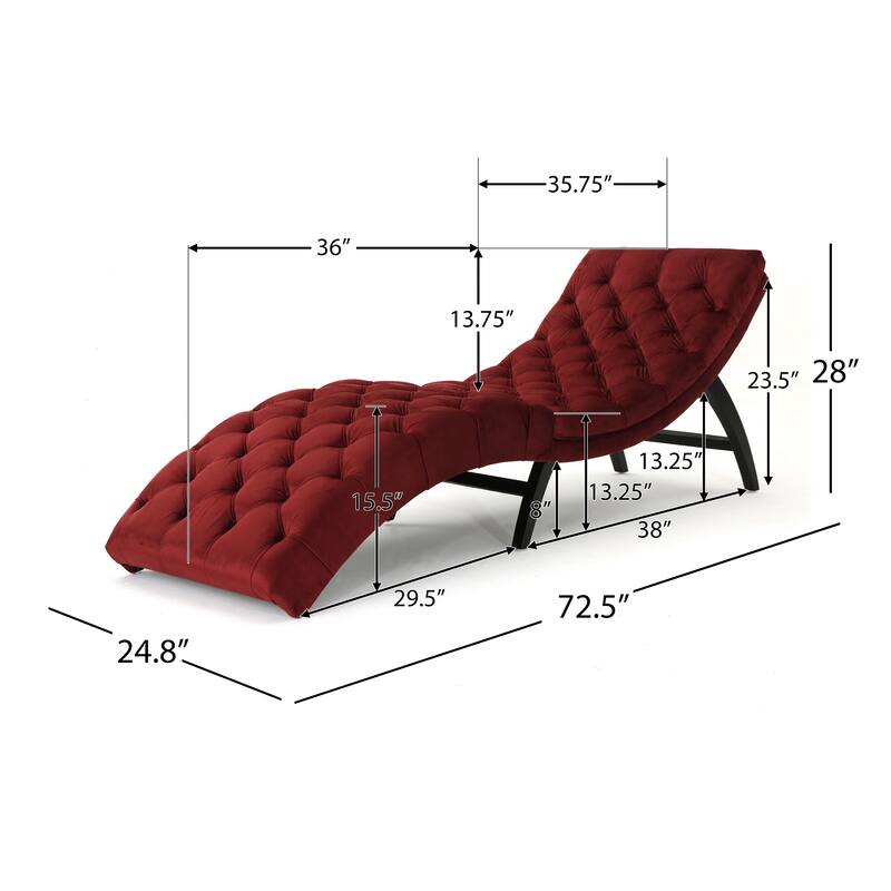 72.5" Button Tufted Chaise Lounge Chair