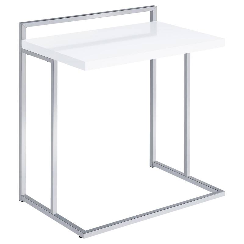 High Gloss Rectangular Top Snack Table with Metal Legs