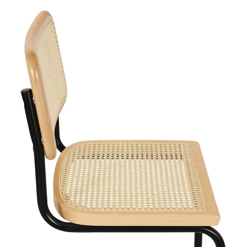 Breuer Chair Company Marcel Breuer Cesca Cane Cantilever Side Chair w/ Black Steel Frame (Various Wood & Cane Colors)