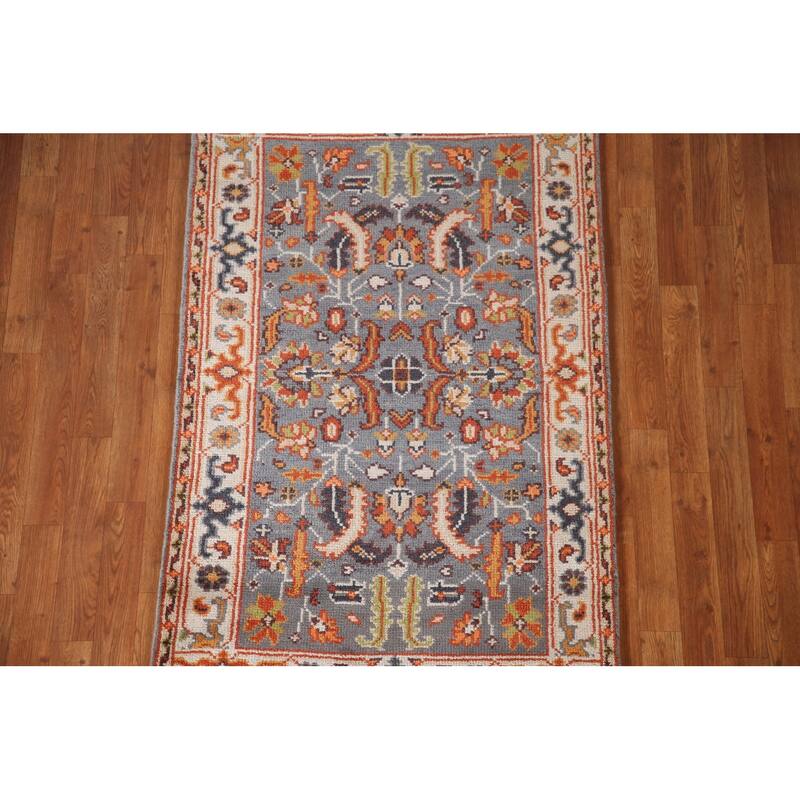 Gray Heriz Indian Area Rug Handmade Wool Carpet - 3'2"x 5'1"
