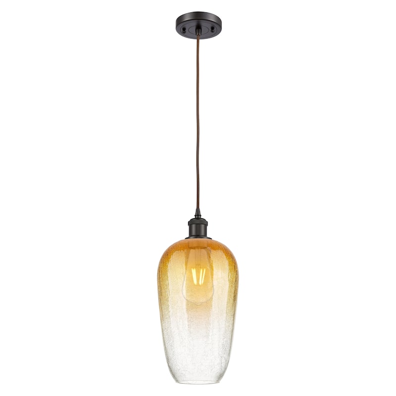 Innovations Lighting Endless Possibilities Ballston - Brookhaven Flute - 1 Light 7" Cord Hung Mini Pendant - Oil Rubbed Bronze/Amber