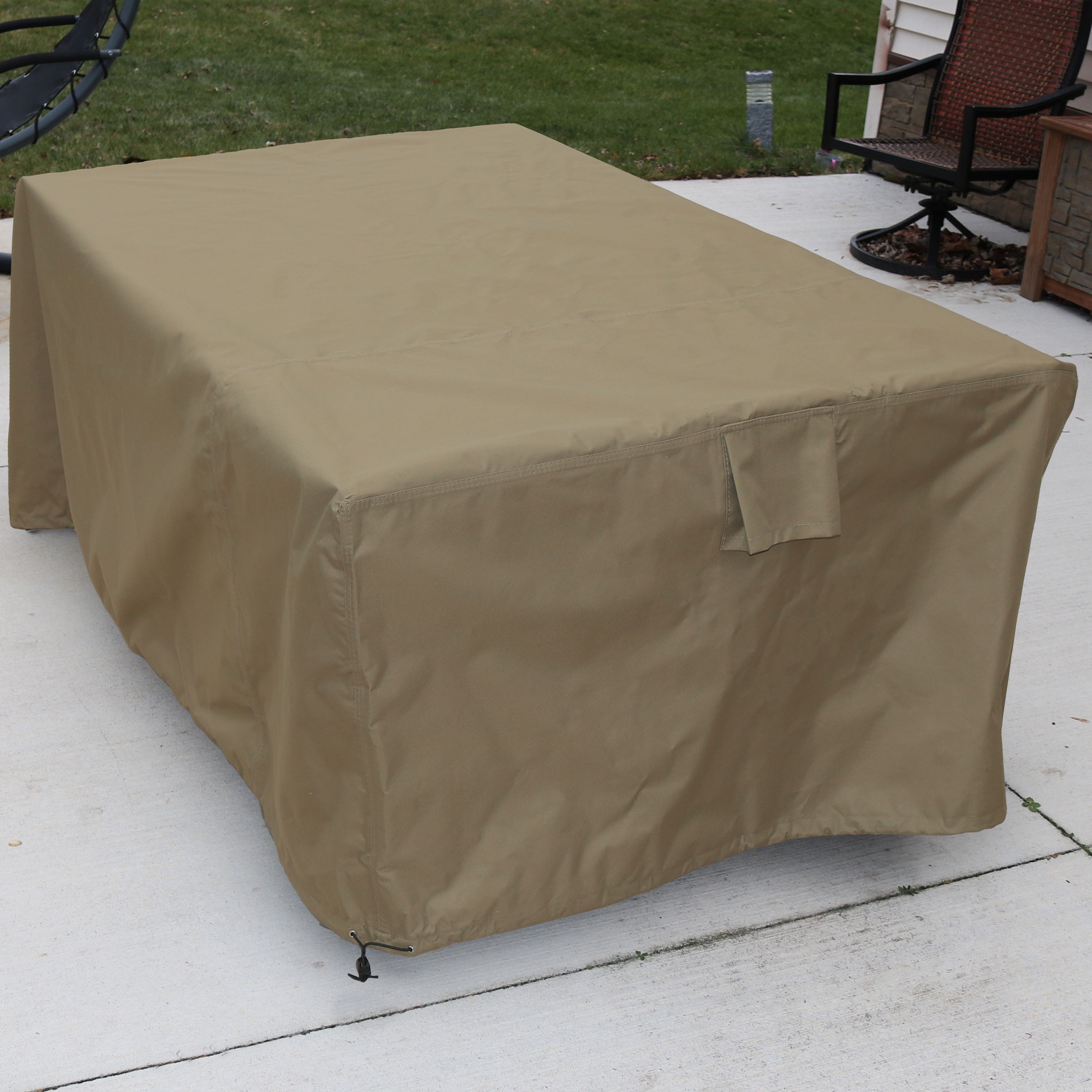 Sunnydaze Khaki Square Patio Dining Table Protective Cover Patio Dining Table Protective Cover