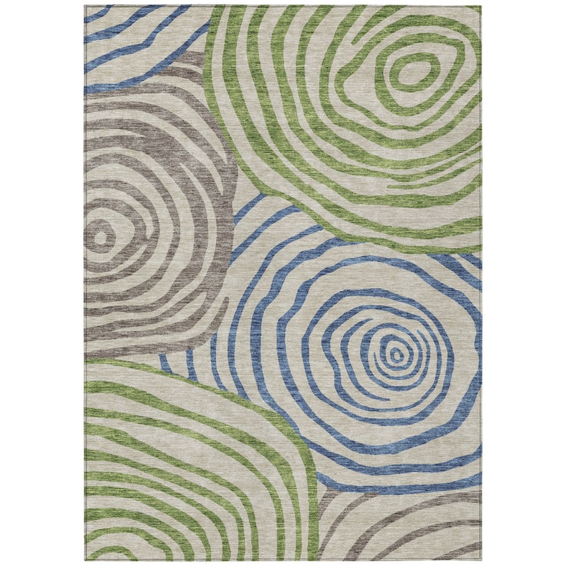 HomeRoots Abstract Transitional Rectangle Outdoor Rug