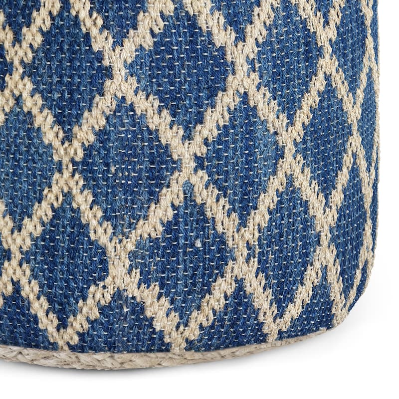 WYNDENHALL Nesbitt Boho Round Pouf, Natural Woven Braided Jute