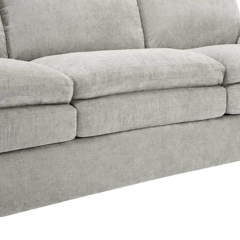 3-Piece Chenille Sofa Set with Oversized Cushions and Lumbar Pillows by Harper&Bright Designs