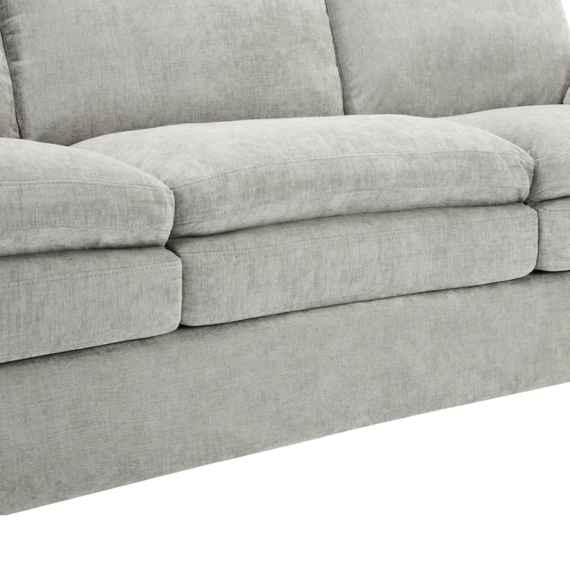 Chenille Oversized Armchair with Double Cushion Design & Lumbar Support - Plush Cloud Sofa