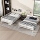preview thumbnail 3 of 10, White Metal Full over Full Bunk Bed with Under Bed Storage and Safety Guardrails