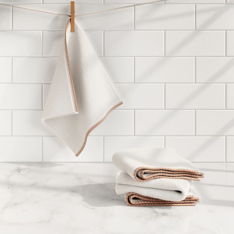 Linery & Co. Quick-Dry Cotton and Decorative Border Towel Set