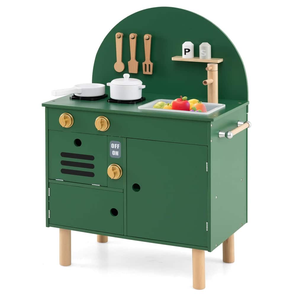 Costway Play Kitchen for Kids with Stoves Faucet Sink Microwave Oven - See Details