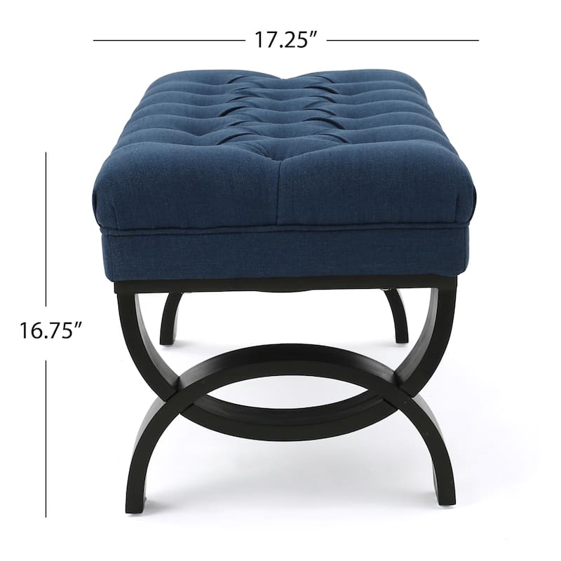 Scarlette Tufted Fabric Ottoman Bench by Christopher Knight Home - 41.00" L x 17.25" W x 16.75" H