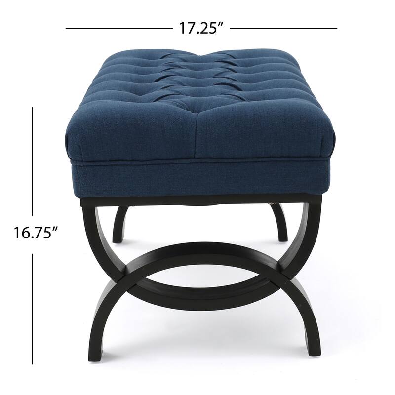 Scarlette Tufted Fabric Ottoman Bench by Christopher Knight Home - 41.00" L x 17.25" W x 16.75" H
