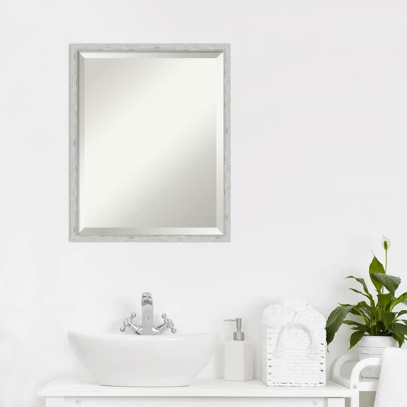 Imprint Beveled Wood Framed Bathroom Vanity Wall Mirror
