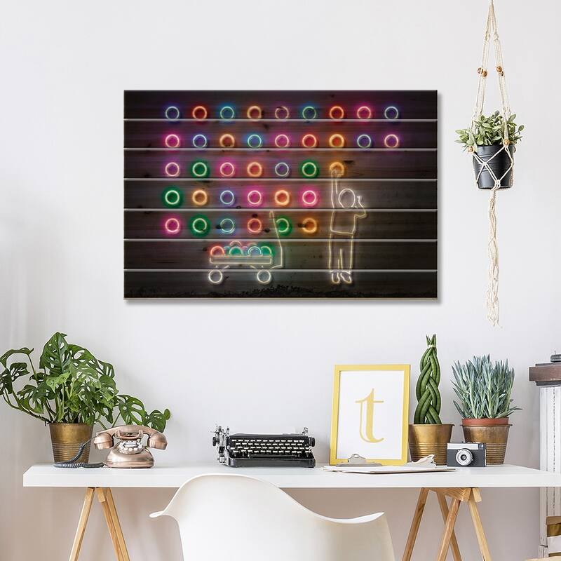 Dots Print On Wood by Octavian Mielu - Multi-Color