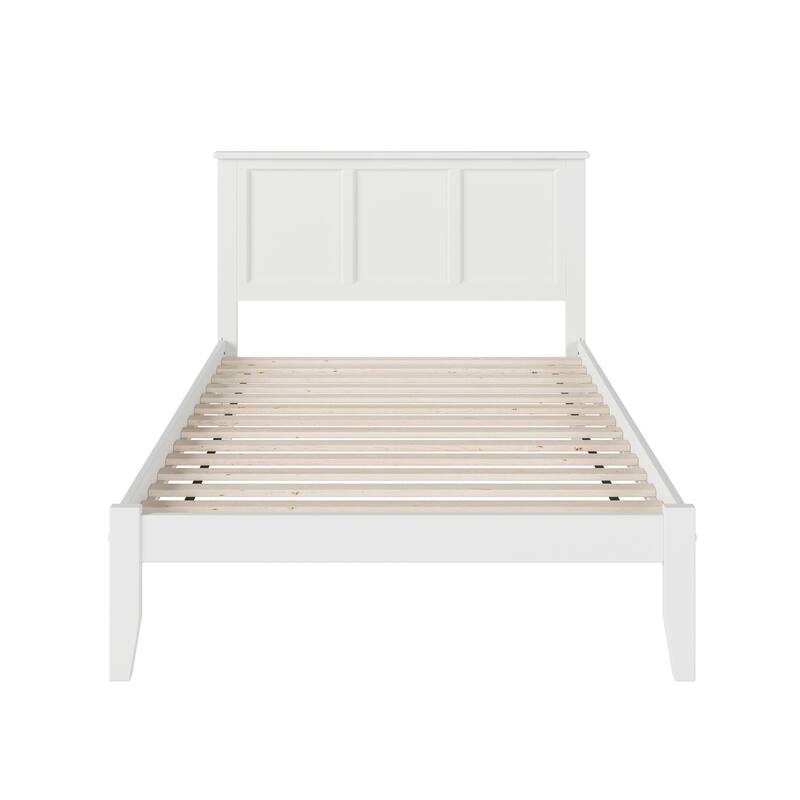 Madison Full Platform Bed with USB Charging Station in White