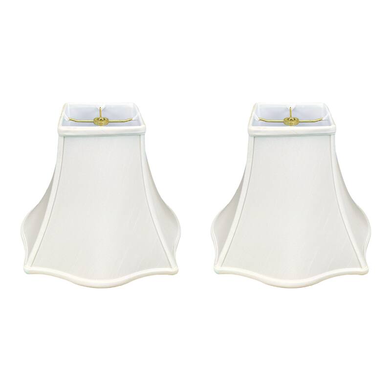 Royal Designs Fancy Square Bell Basic Lamp Shade, White, 7x16x12.75 - Set of 2