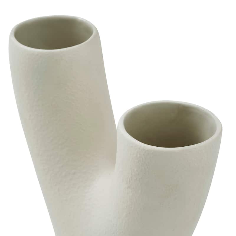 Renwil Wisteria Indoor Ceramic Stoneware Large Vase, Textured Beige Semi-Gloss