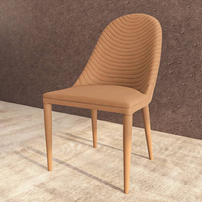 Seville Dining Chair Upholstered in Leather with Iron Legs Set of 4