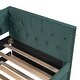 preview thumbnail 38 of 37, Twin Size Tufted Upholstered Daybed with Trundle, Velvet Sofabed with Rivet Design, No Box-spring Needed