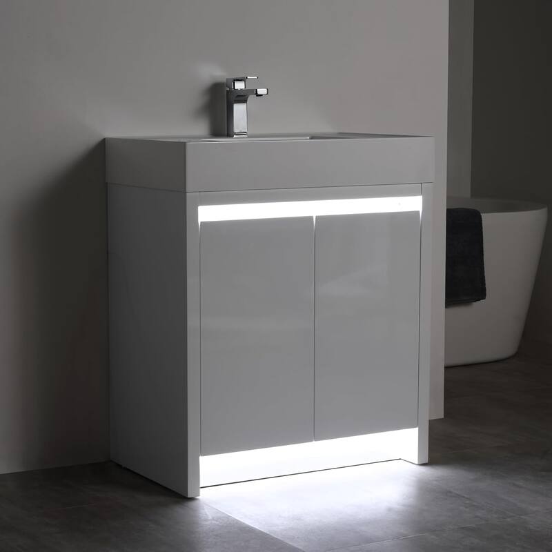 Blossom 48" All Wood Freestanding Bathroom Vanity with Acrylic Sink