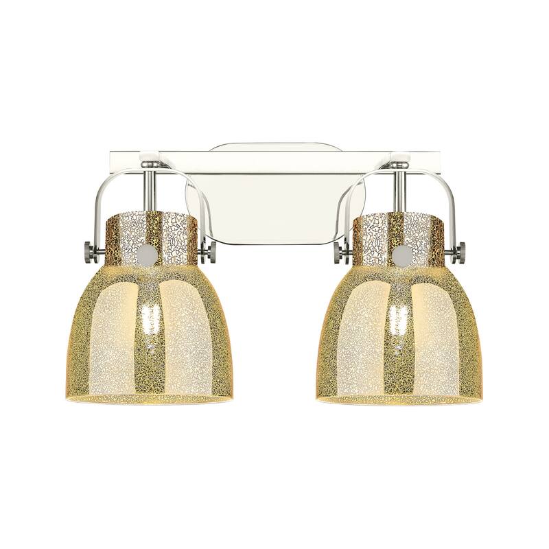 Innovations Lighting 423-2W-11-17 Pilaster II Bell Vanity Pilaster II - Polished Nickel / Mercury