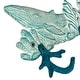preview thumbnail 10 of 8, Cast Iron Sealife Plaque With Coral Hooks - Coastal Wall Decor - 5.75 X 15.5 X 2 inches