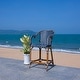 preview thumbnail 18 of 68, SAFAVIEH California Outdoor Bistro 26-inch Counter Stool with Arms - 23" W x 26" D x 43" H