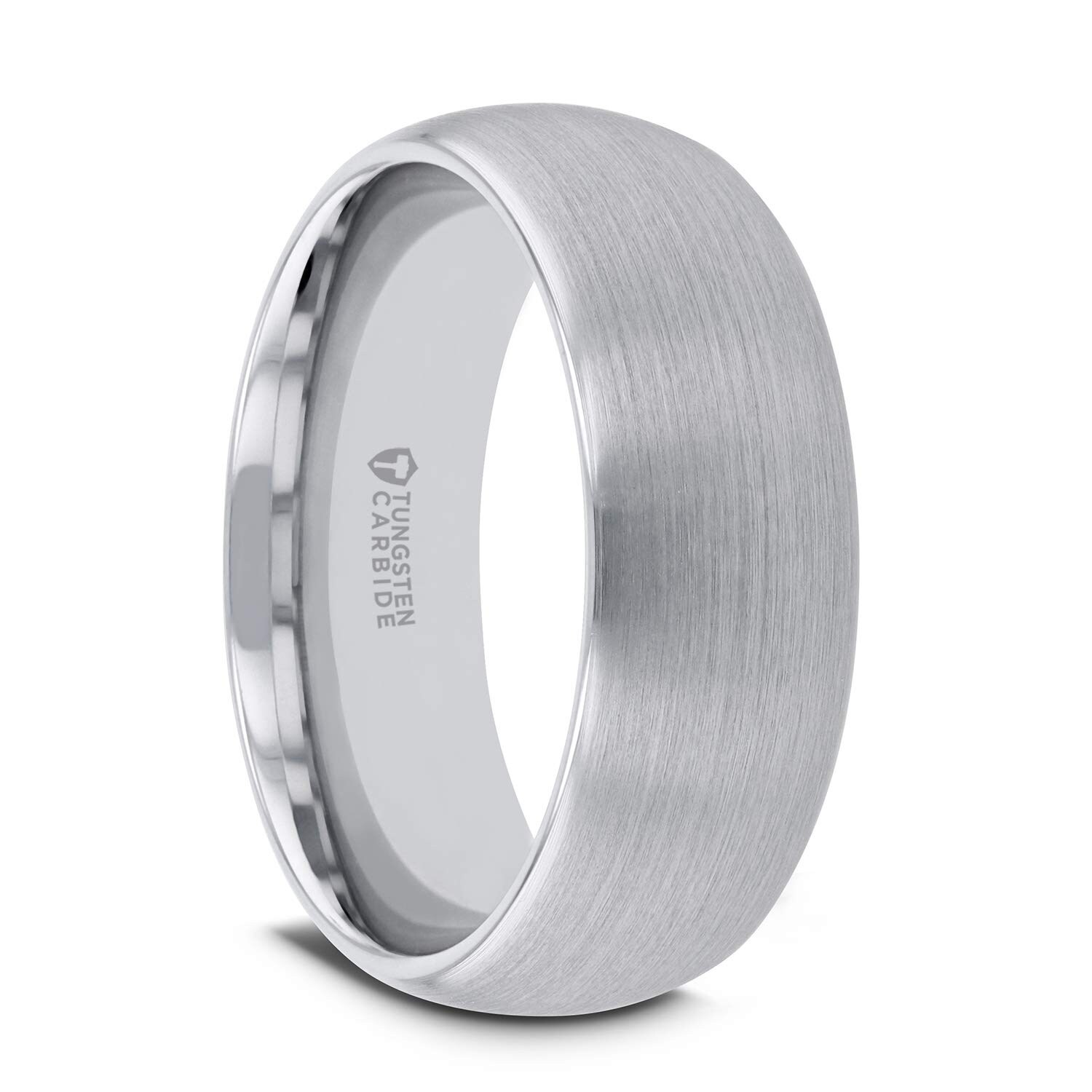 Classic Black Matte Finish Men Ring Tungsten Gold-Color Wedding Engagement Band Comfort Fit