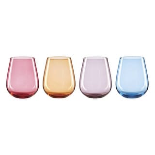 Oneida True Colors Stemless Wine Glasses, Set Of 4