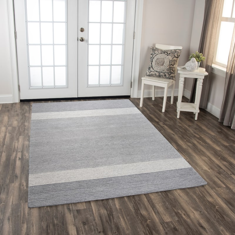Alora Decor Wondrous Blue Hand-tufted Wool Rug