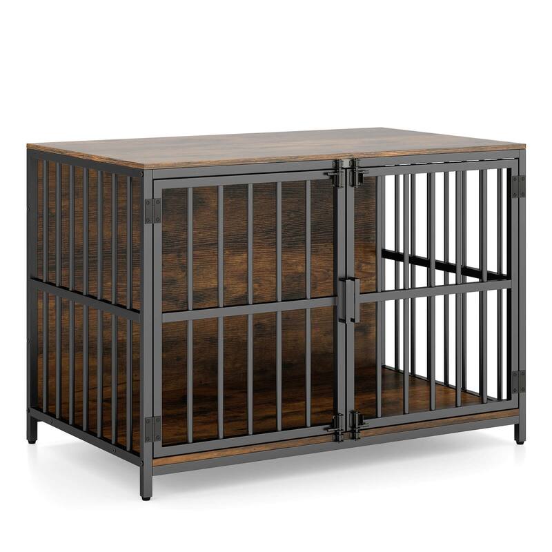 Costway 40” Heavy-duty Dog Crate Furniture with 2 Lockable Doors for - See Details