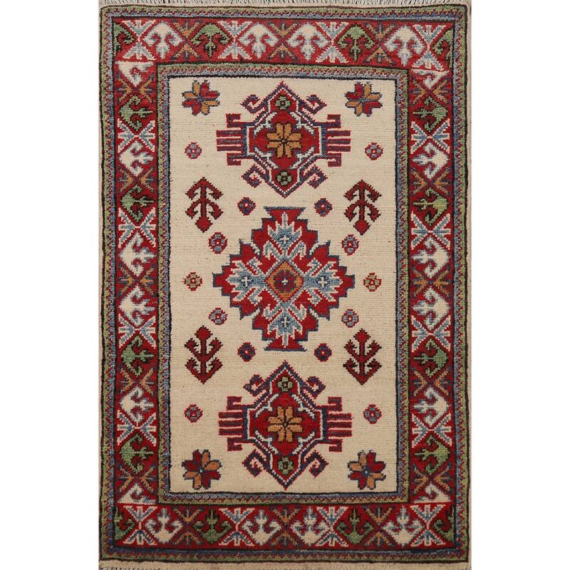 Traditional Kazak Oriental Foyer Rug Handmade Wool Carpet - 2'0"x 3'0"