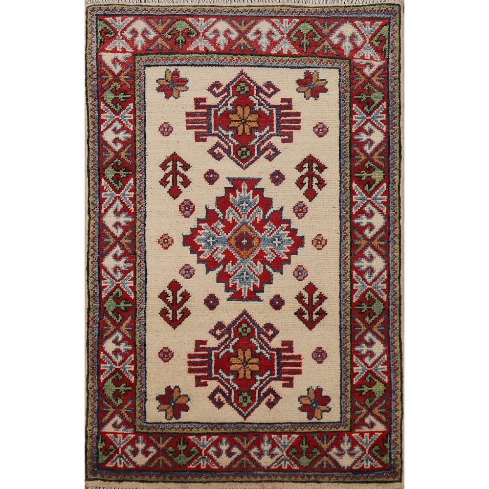 Traditional Kazak Oriental Foyer Rug Handmade Wool Carpet - 2'0"x 3'0"